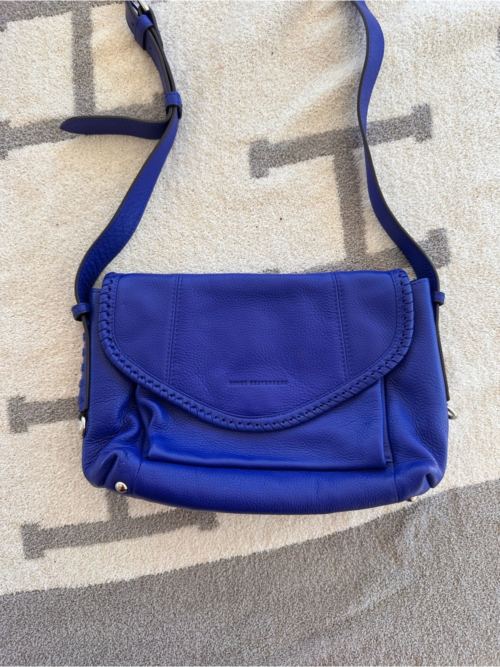 Blue Leather Crossbody Shoulder Bag Aimee Kestenberg